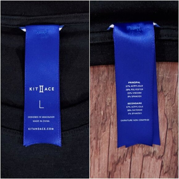 Kit and Ace Womens Size Large Black Long Sleeve Crewneck T-Shirt Tee Top - Picture 9 of 12